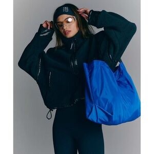 Free People FP Movement Mountain High Shine Half Zip Fleece - Black, Small